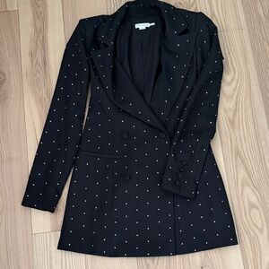 Good American Black Blazer dress  with White stones